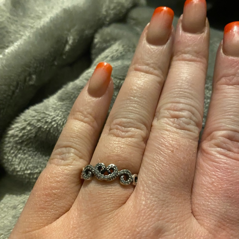 Very Rare Retired Pandora Heart Swirl Band Ring - Brand New Size 6